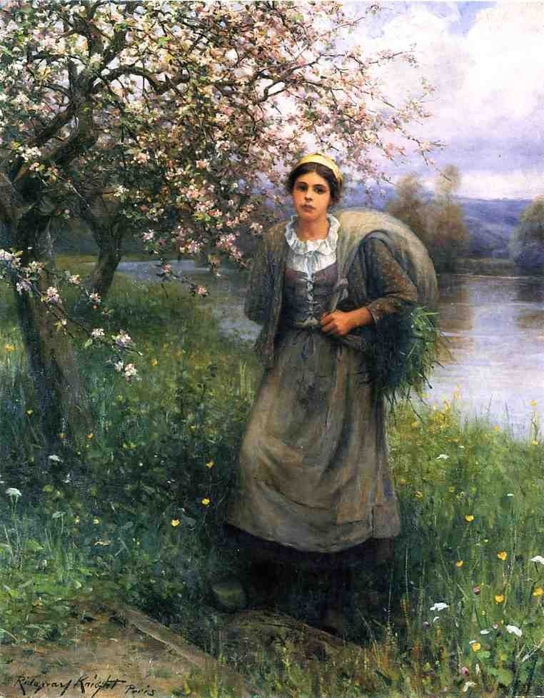 Daniel Ridgway Knight Apple Blossoms in Normandy